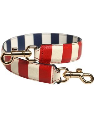 Dolce & Gabbana Multicolor Leather Striped Bag Accessory Shoulder Strap - Red