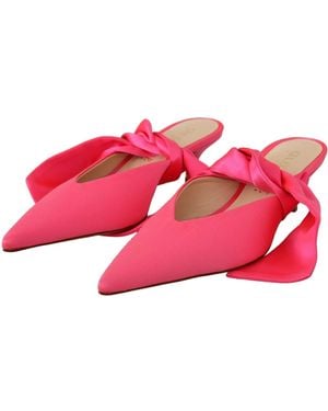 GIA COUTURE Pink Leather Lace Up Kitten Heels Pumps Shoes - Black