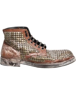 Dolce & Gabbana Brown Leather Runway Studs Ankle Boots Shoes