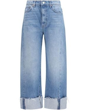 Mother Blue Cotton Cropped Jeans