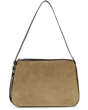 Tory Burch Beige Suede Leather Shoulder Bag - Natural