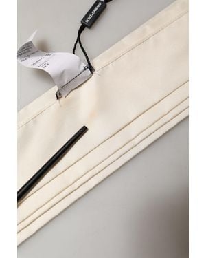 Dolce & Gabbana Satin Silk Fringed Neck Shawl Scarf - Natural
