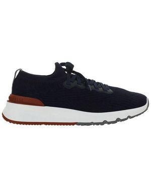 Brunello Cucinelli Cotton Low Top Trainers - Blue