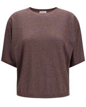 Brunello Cucinelli Purple Cashmere Sweatshirt - Brown