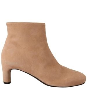 Roberto Del Carlo Beige Suede Leather Mid Heels Court Shoes Boots Shoes - Brown