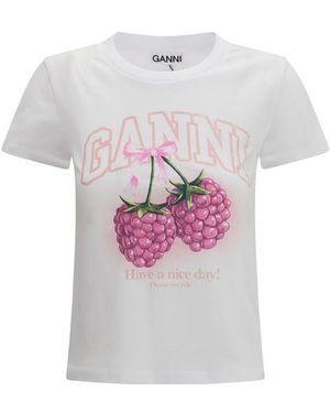 Ganni White Cotton T