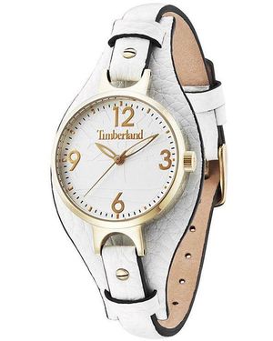 Timberland White Leather Watch - Metallic