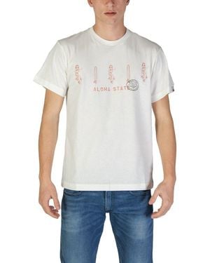Replay White Cotton T - Grey