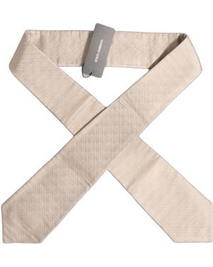 Dolce & Gabbana Silk Textured Knit Adjustable 'Sd Neckmen's Tie - Natural