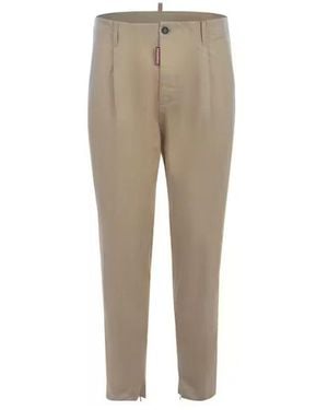 DSquared² Cotton Pants - Natural