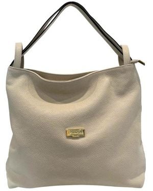 Baldinini Beige Cowhide Leather Backpack - Grey