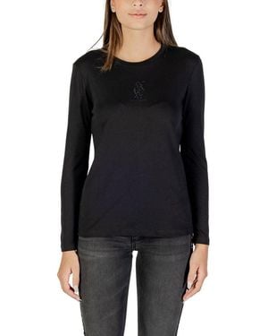 ARMANI EXCHANGE Black Cotton Long Sleeve T