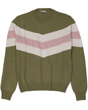 Herno Bicolour Wool Sweatshirt - Green