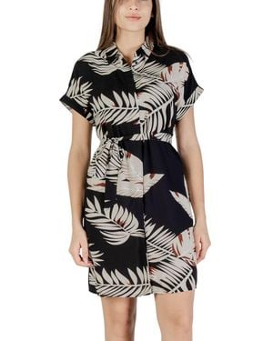 Vero Moda Beige Viscose Short Dress - Black