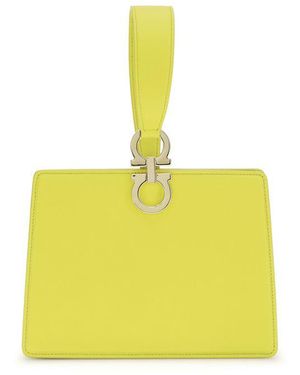 Ferragamo Leather Clutch - Yellow