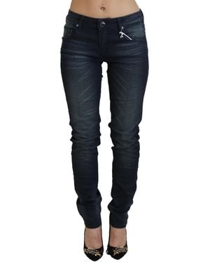 Acht Blue Washed Low Waist Slim Fit Cotton Denim Jeans