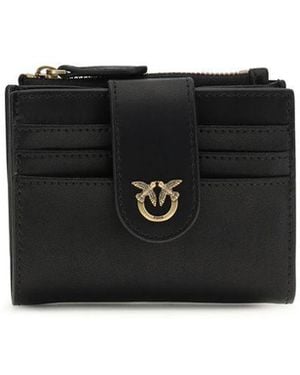 Pinko Black Calf Leather Bos Taurus Wallet