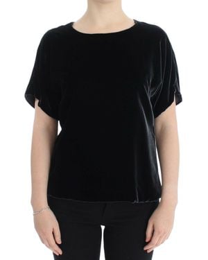 Dolce & Gabbana Enchanting Velvet Short Sleeve Top - Black