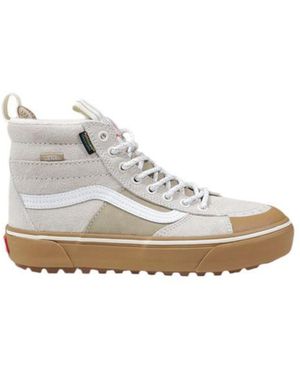 Vans Beige Leather High Top Trainers - White
