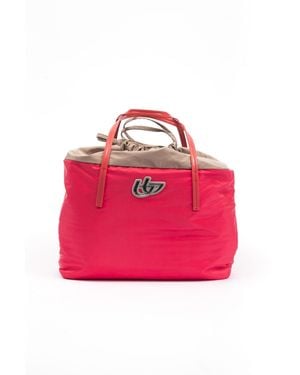 Byblos Elegant Fabric And Patent Shopper Tote - Pink