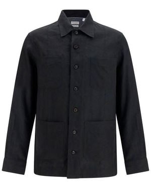 Brunello Cucinelli Black Linen Denim Jacket - Blue