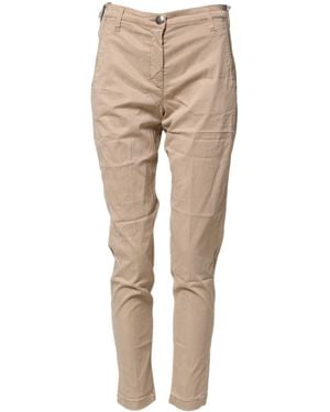 Jacob Cohen Beige Lyocell Skinny High Waist Chino Casual Trousers - Natural
