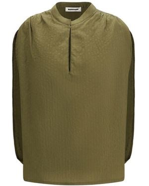DARKPARK Bicolour Modal Blouse - Green