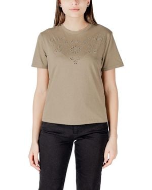 Jacqueline De Yong Cotton T-Shirt - Natural