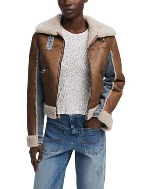 Desigual Beige Cotton Coat - Black