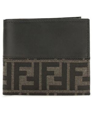 Fendi Brown Calf Leather Bos Taurus Wallet - Black