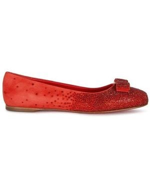 Ferragamo Ballerina Flats - Red