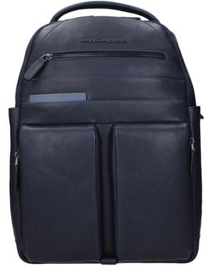 Piquadro Blue Leather Backpack
