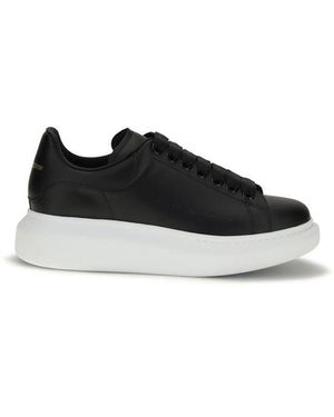 McQueen Black Calf Leather Bos Taurus Platform Trainers
