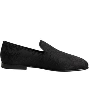 Dolce & Gabbana Black Crown Embellished Dress Loafers Shoes  display picture 2
