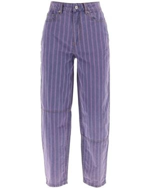 Ganni Striped Starry Jeans - Purple