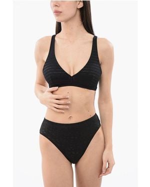 Armani Logoed Triangle Bra - Black