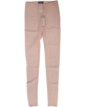 Dolce & Gabbana Logo Pattern Sheer Leggings - Brown