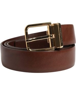 Dolce & Gabbana Classic Leather Metal Buckle Belt Calf - Brown
