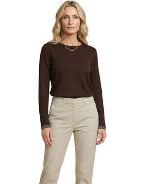 Street One Brown Cotton Long Sleeve T