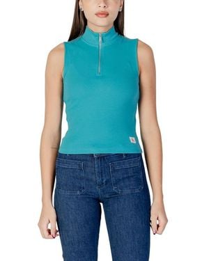 Calvin Klein Turquoise Cotton Top - Blue