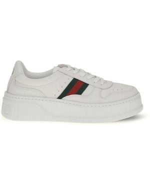 Gucci White Calf Leather Bos Taurus Chunky Sneakers