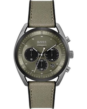 BOSS Green Fabric Watch - Metallic
