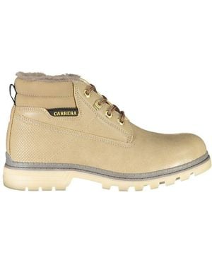Carrera Lace-Up Boots With Contrast Details - Natural