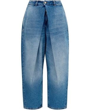 Balmain Blue Cotton Relaxed Fit Jeans