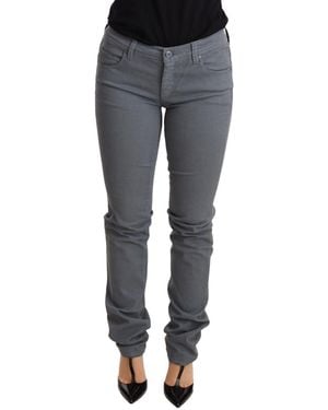 Ermanno Scervino Gray Low Waist Skinny Slim Trouser Cotton Jeans - Black