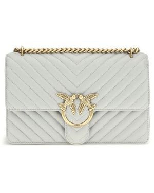 Pinko Grey Calf Leather Bos Taurus Shoulder Bag