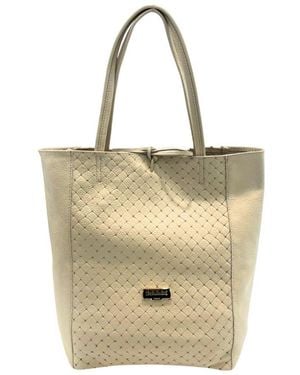 Baldinini Beige Leather Shoulder Bag - Metallic