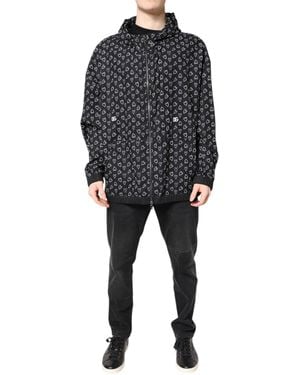 Dolce & Gabbana Heart Print Zipup Jacket - Black