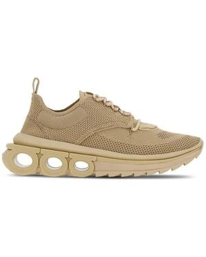 Ferragamo Nima Knit Trainers - Natural