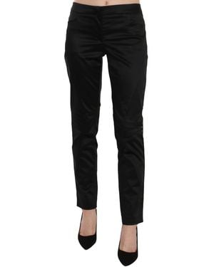 Exte Black Mid Waist Skinny Dress Formal Trousers Trousers
